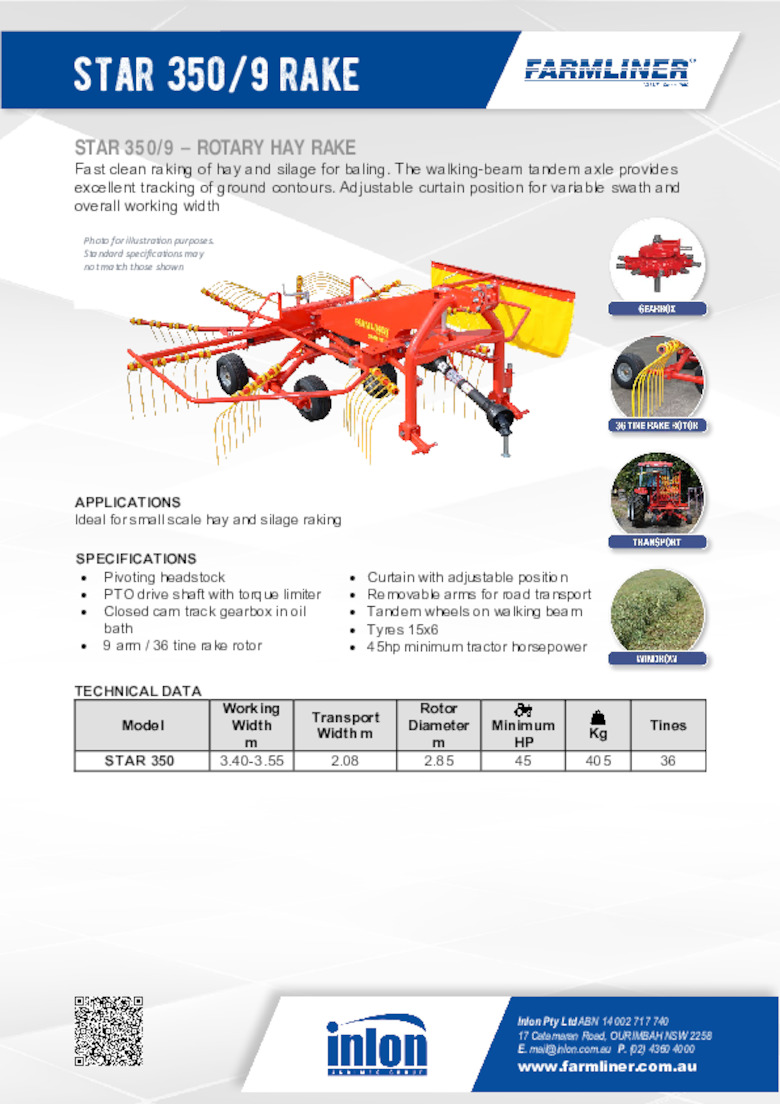 Star 350-9 Rotary Rake